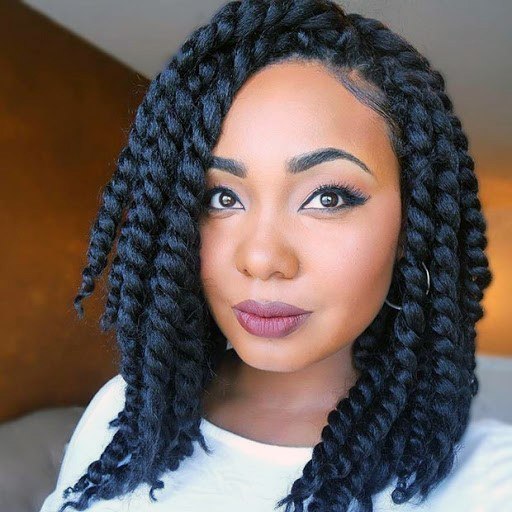 Dark Coiled Crochet For Chin Length Hairstyles For Black Women