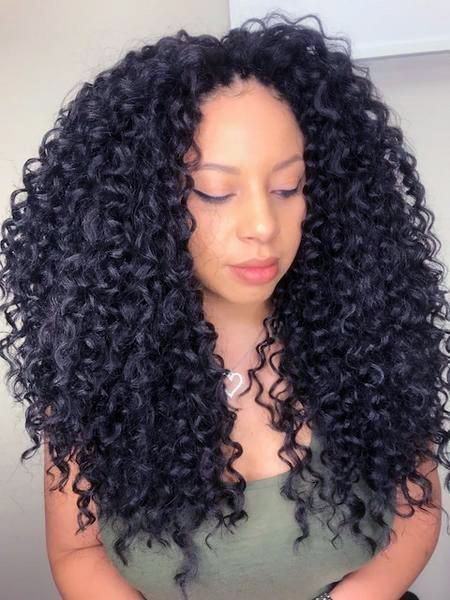Dark Corckscrew Twisted Curls Crochet Hairstyles For Black Women
