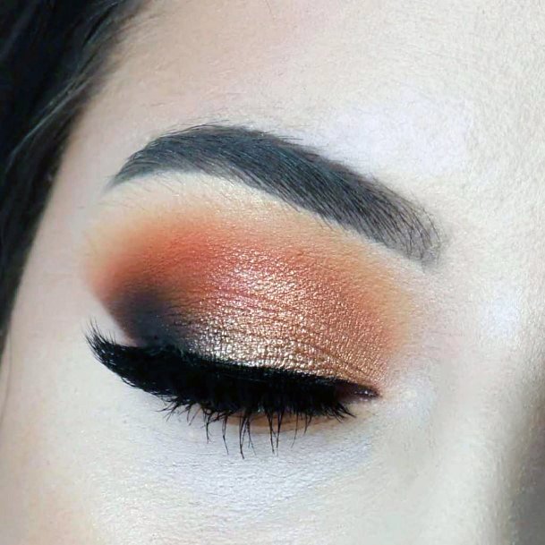 Dark Edged Orange Brown Eyeshadow Women