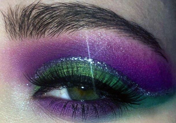 Dark Green And Purple Eyeshadow Women