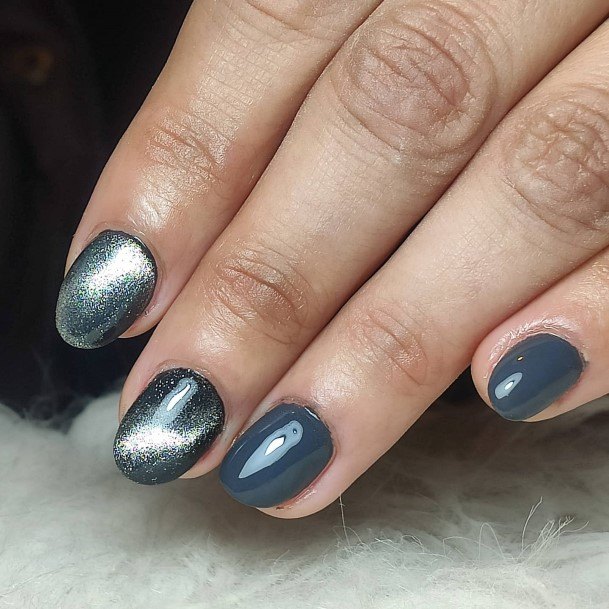 Dark Grey Female Nail Designs