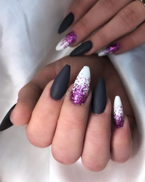 Dark Grey Girls Nail Ideas