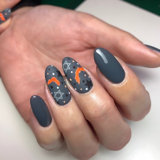 Dark Grey Womens Nail Designs