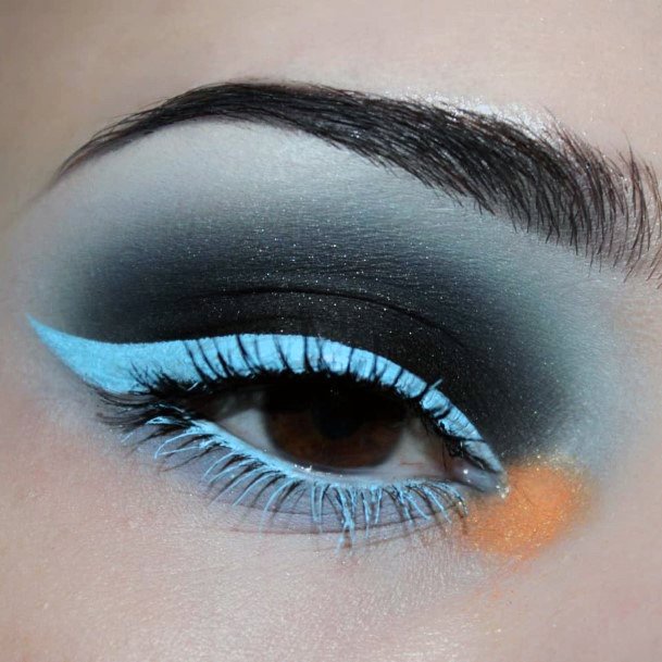 Dark Ice Blue Toned Eyeshadow Women