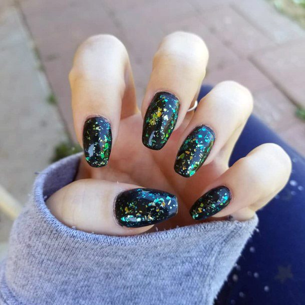 Dark Iridescent Nails Women