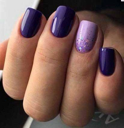 Dark Lavendar Colored Nails