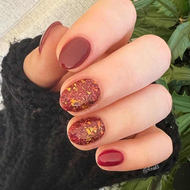 Dark Maroon Female Nail Designs