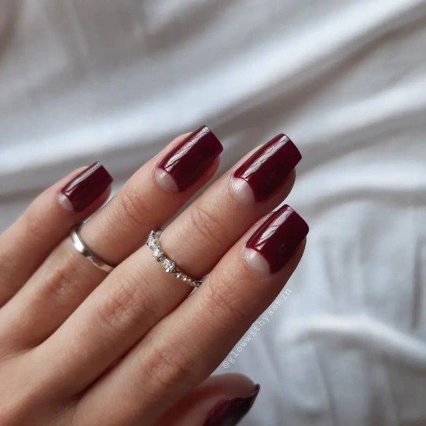 Dark Maroon Nails Feminine Ideas