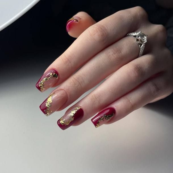 Dark Maroon Womens Feminine Dark Maroon Nails