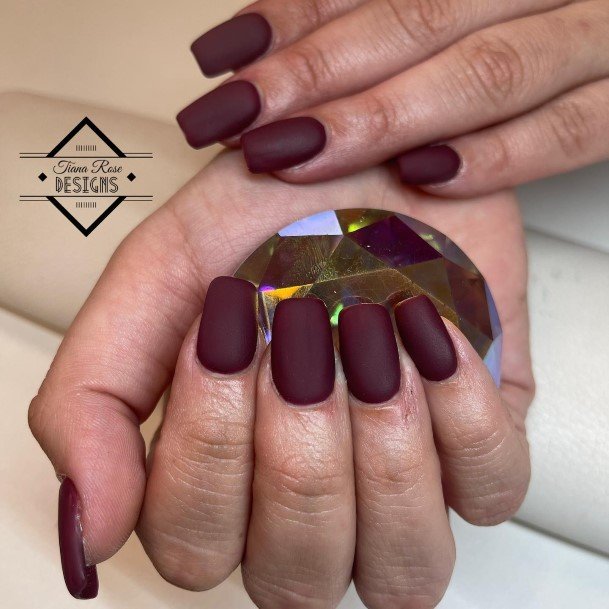 Dark Maroon Womens Nail Designs