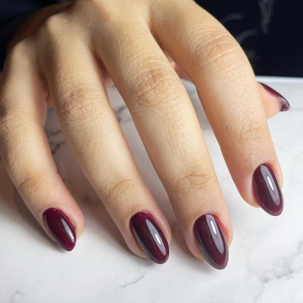 Dark Maroon Womens Nail Ideas