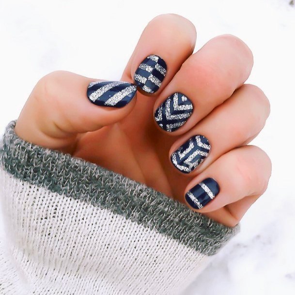 Dark Midnight Blue Nail Ideas Women