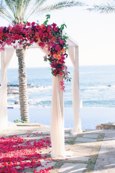 Dark Pink Roses Decorations Mexican Wedding