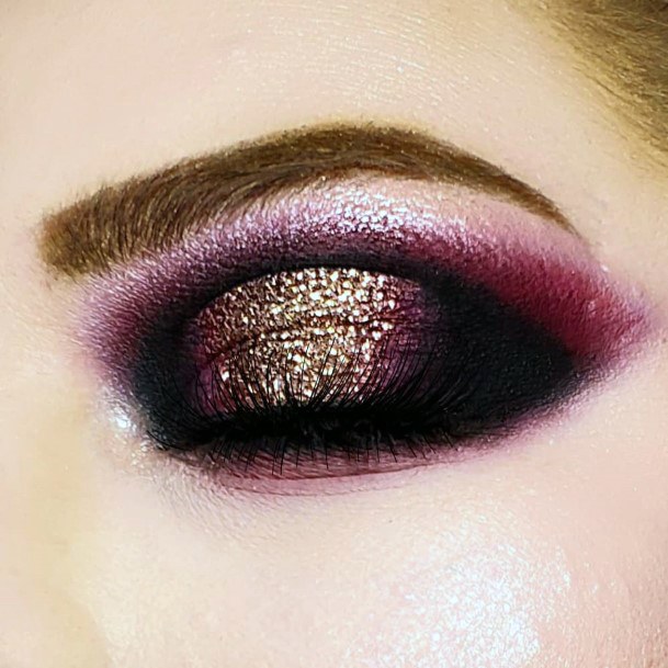 Dark Plum And Golden Shine Eyeshadow Women