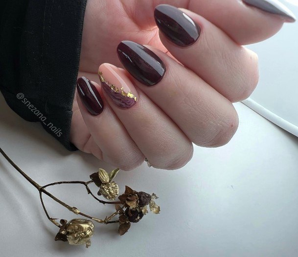 Dark Red Girls Nail Ideas