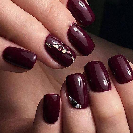 Dark Red Nail Feminine Designs