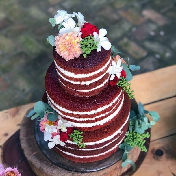 Dark Red Velvet Wedding Cake