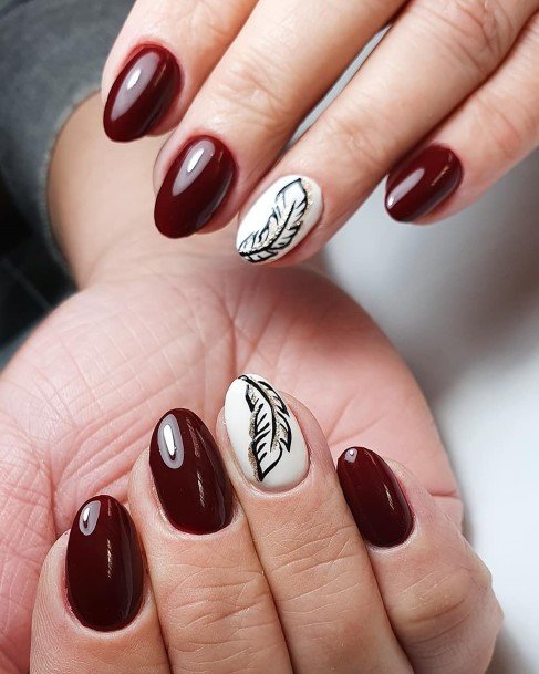 Dark Red Womens Nail Designs