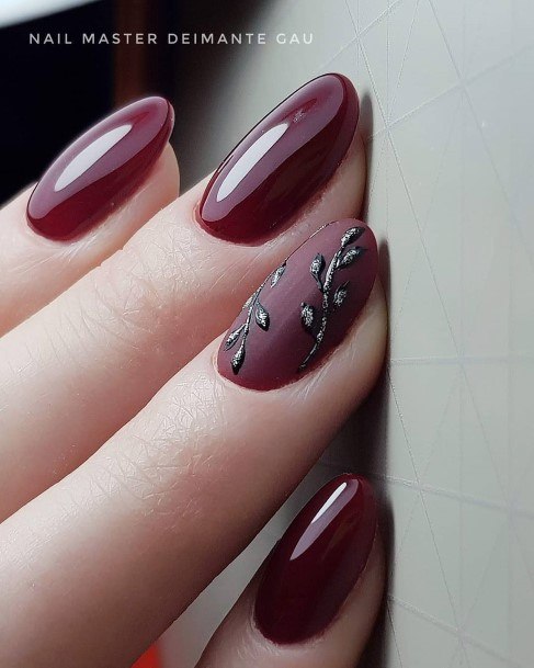 Dark Red Womens Nail Ideas