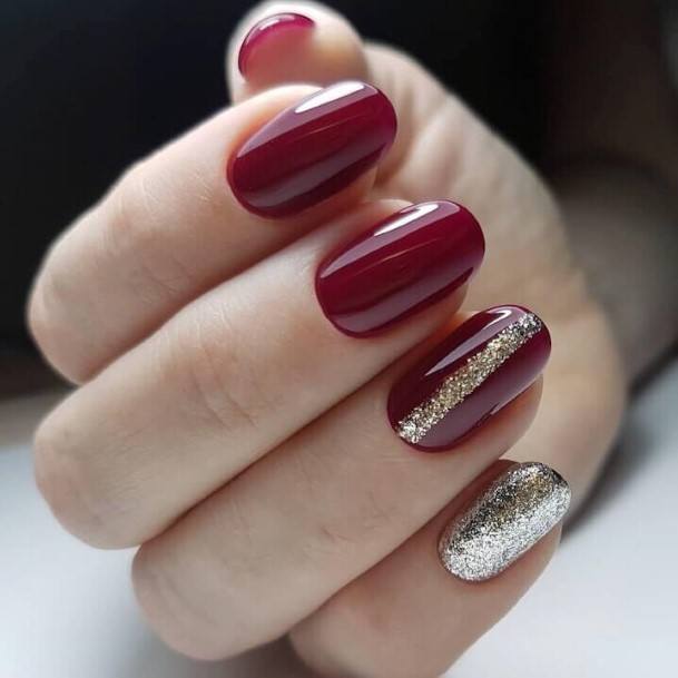 Dark Redic Womens Dark Red Nail Designs