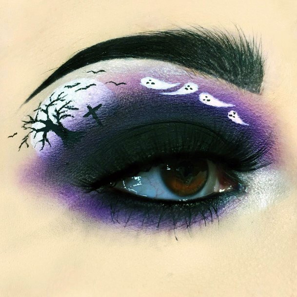 Dark Scary Night With Ghouls Halloween Eyeshadow Women