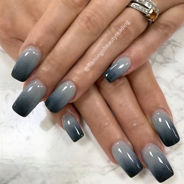 Top 50 Best Grey Ombre Nails For Women Stormy Cloud Designs