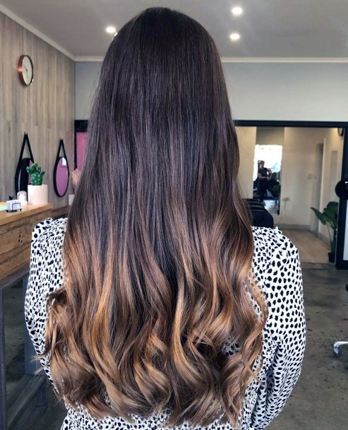 Dark To Champagne Balayage Hairstyle