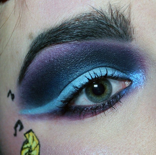 Dark Violet With Blue Liner Eyeshadow Art Women