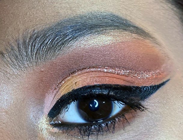 Dark Winged Orange And Brown Eyeshadow Women