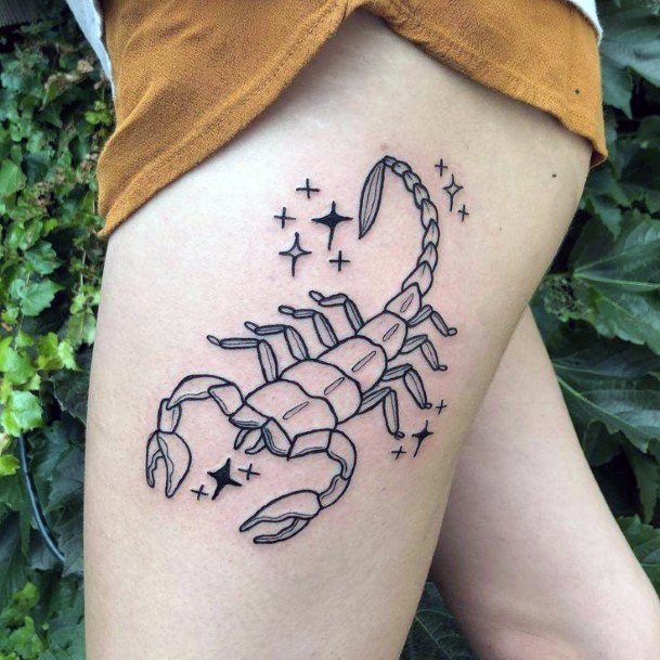 Daunting Scorpion Tattoo Womens Thighs