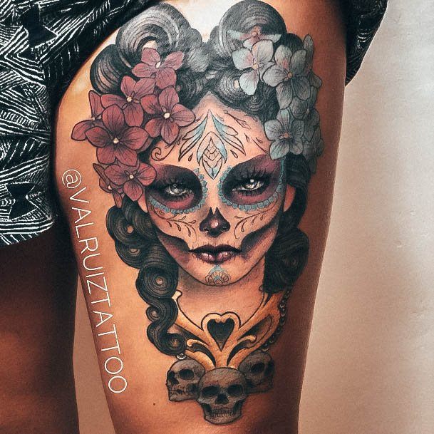 Day Of The Dead Tattoo Design Inspiration For Women