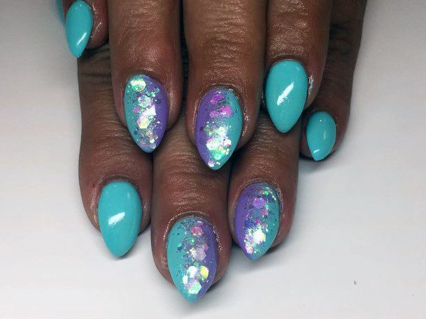 Dazzling Blue And Purple Nail Design Ideas For Women