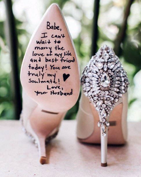 Dazzling Diamond Incrested Heel Cute Note From Groom To Bride Inspiration Wedding Ideas