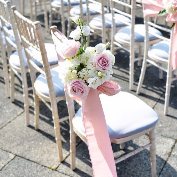 Decorated Aisle Chair Wedding Ceremony Decorations