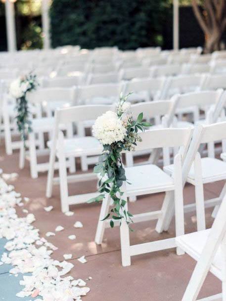 Decorated Chair White Wedding Flowers