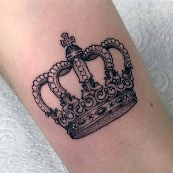 Decorated Crown Tattoo For Women