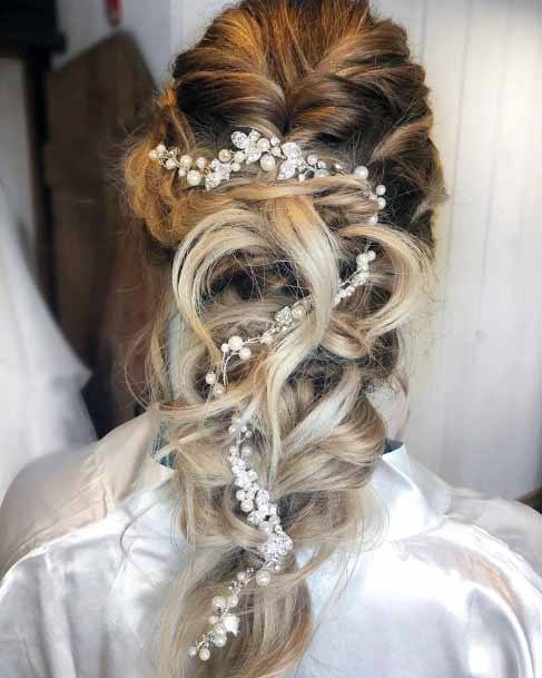 Decorated Silver Ringlets Hairstyle For Women