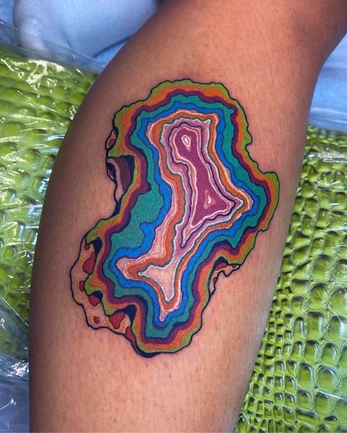 Decorative Agate Tattoo On Female