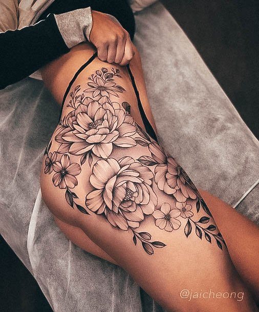 Decorative Awesome Tattoo On Female