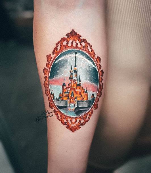 Decorative Badass Tattoo On Female Castle Disney Frame