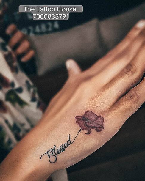 Decorative Blessed Tattoo On Female