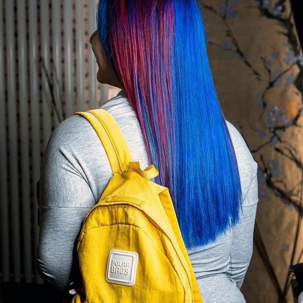 Decorative Blue Hairstyles On Female