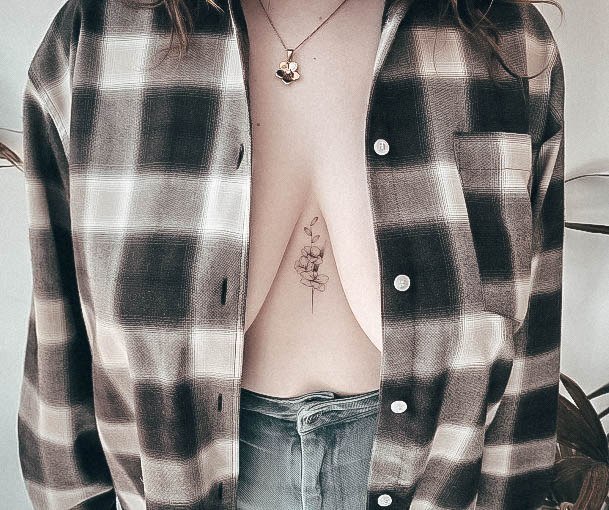 Decorative Boob Tattoo On Female