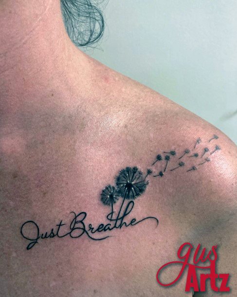 Decorative Breathe Tattoo On Female