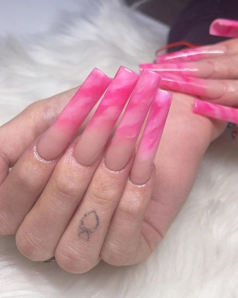 Decorative Bright Pink Nail On Female