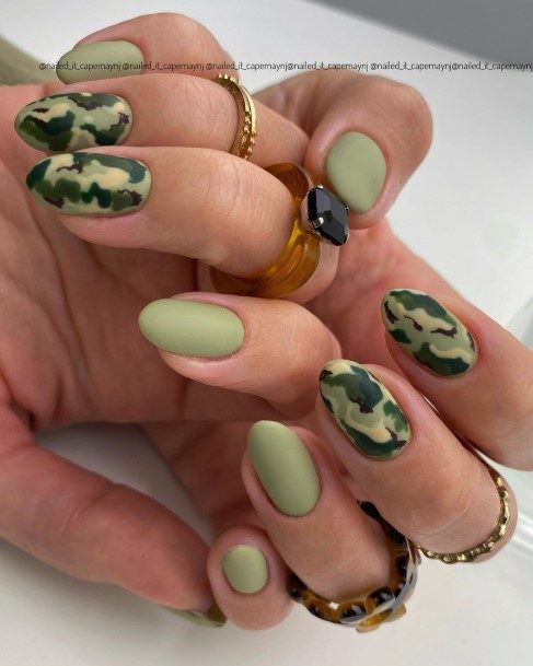 Decorative Camo Nail On Female