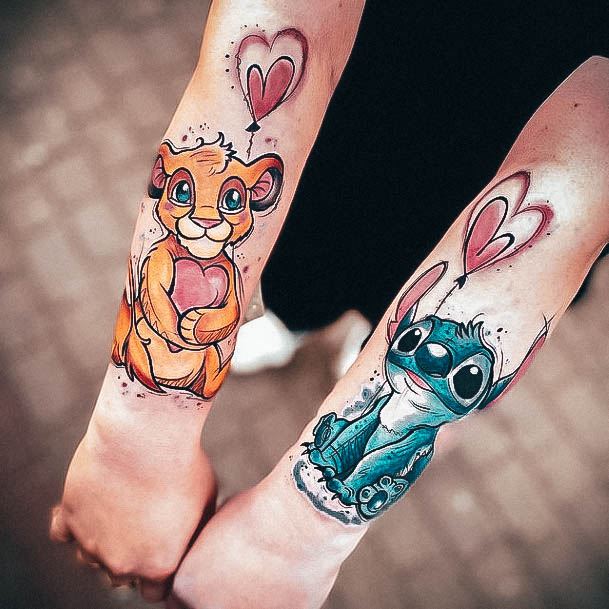 Decorative Cartoon Tattoo On Female