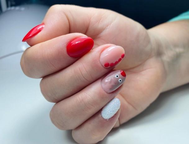 Decorative Christmas Gel Nail On Female