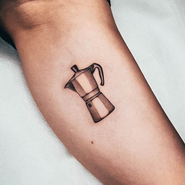 Decorative Coffee Pot Tattoo On Female