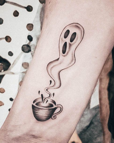 Decorative Coffee Tattoo On Female